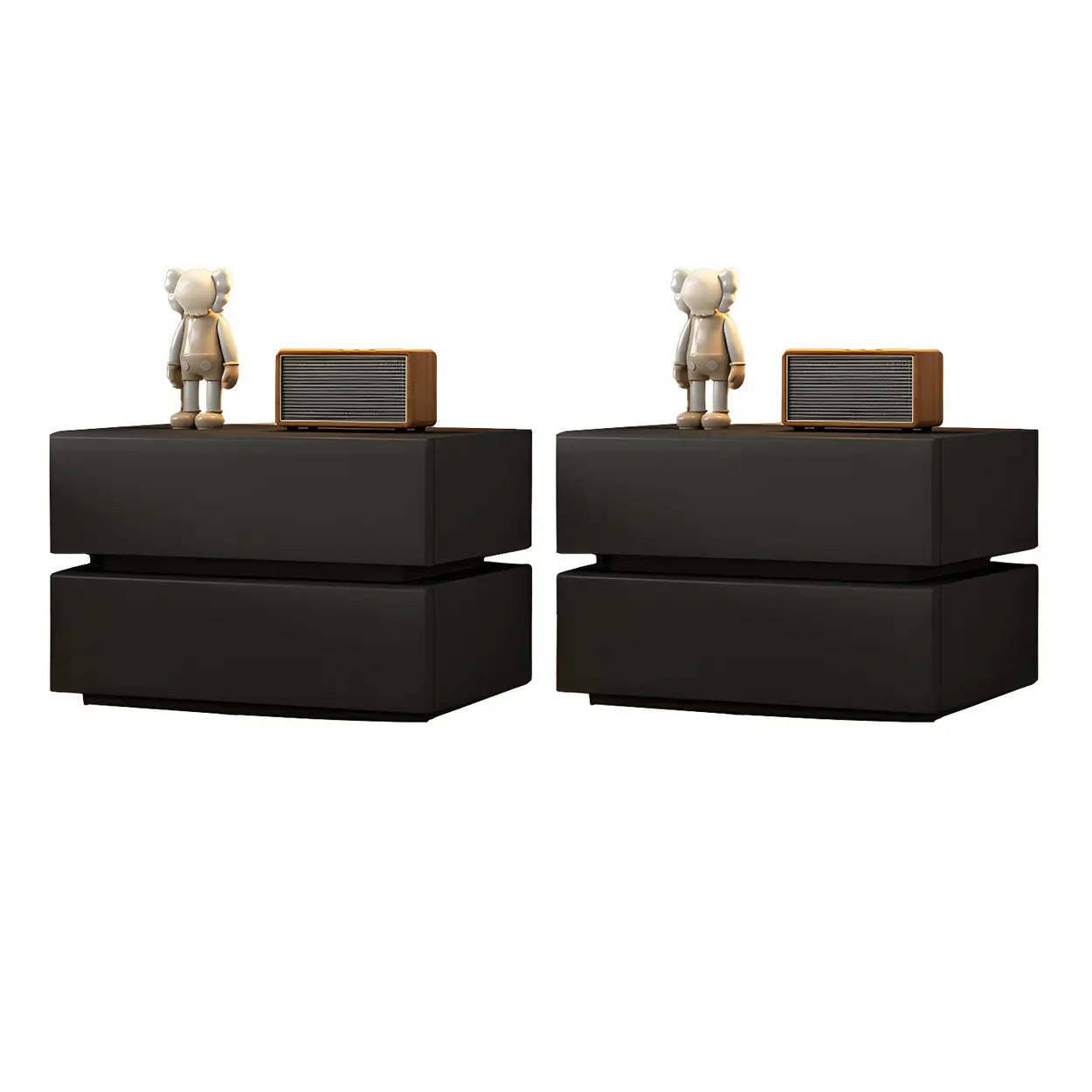 Unique Rectangular Off-White Wood Storage Nightstand — White / 1 Piece