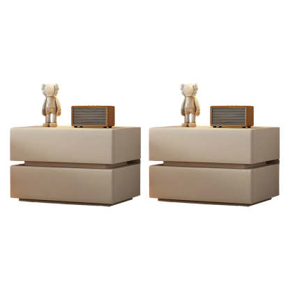 Unique Rectangular Off-White Wood Storage Nightstand — Blue / 1 Piece