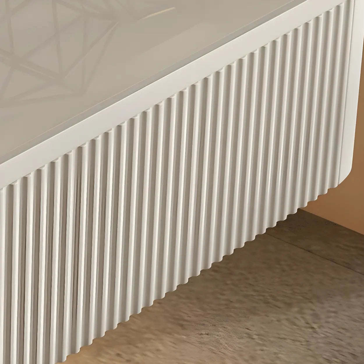 Unique Wall-Mounted White Nightstand with Shelf and Light