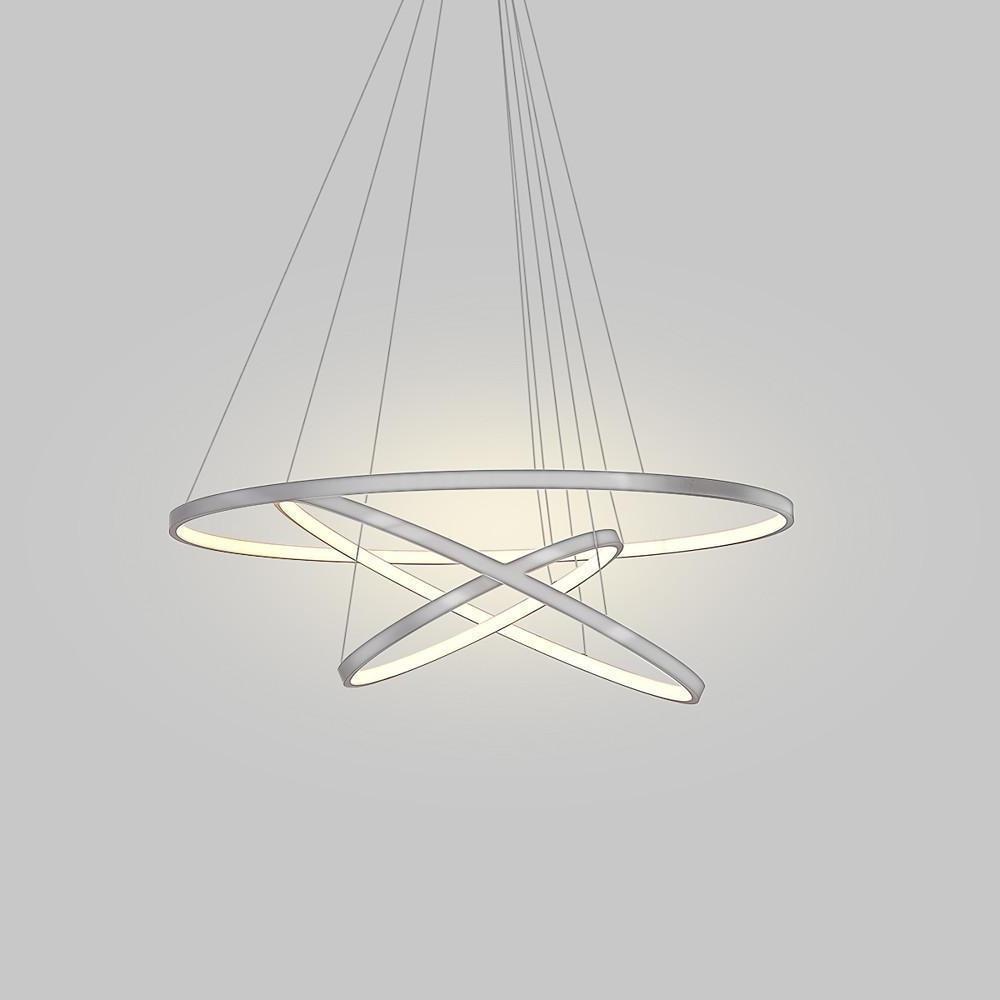 3 Ring Intterweaved Circle Design Pendant Lighting Aluminum Acrylic LED Ceiling Light-Lighom