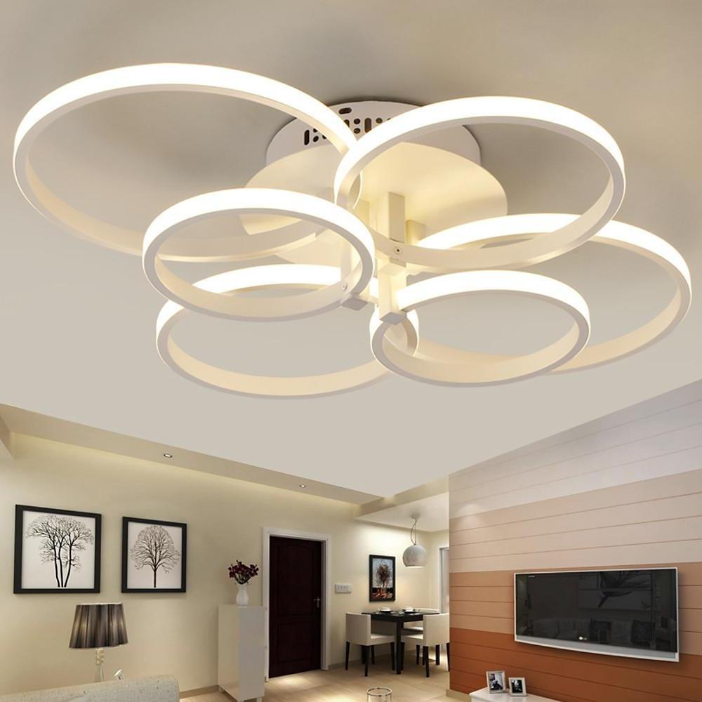 6-Size Metal LED Flush Mount Ceiling Light