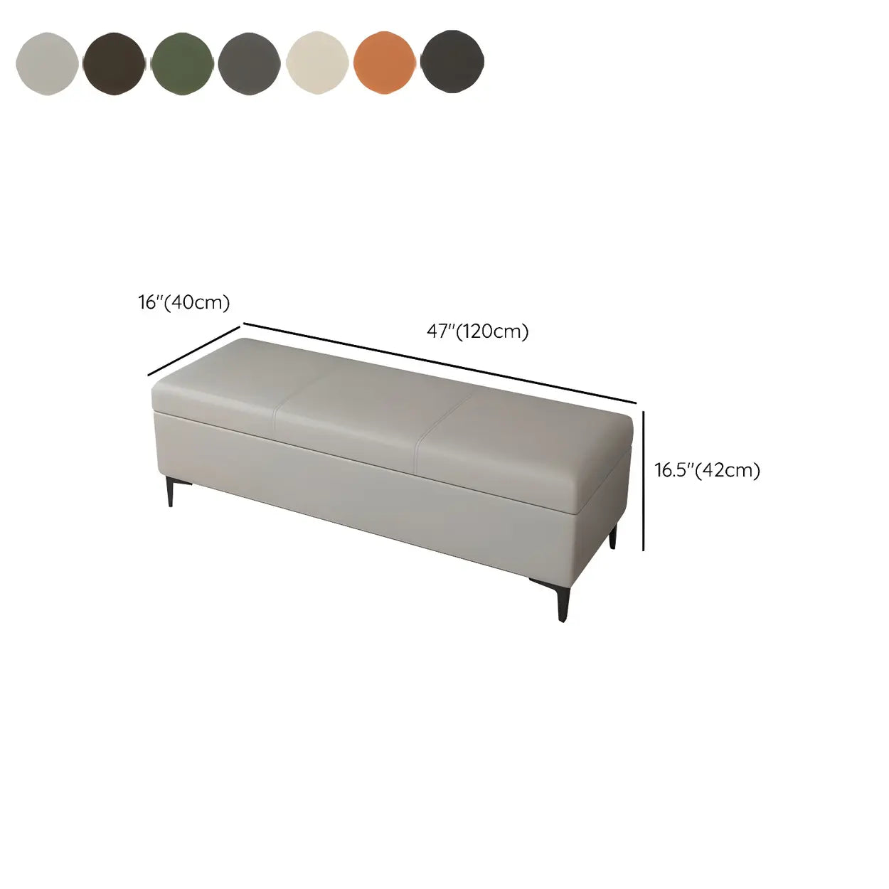 Upholstered Flip Top Entryway Bench with Legs — Light Gray