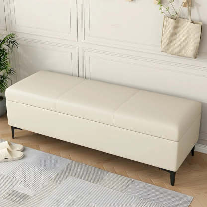 Upholstered Flip Top Entryway Bench with Legs — Black