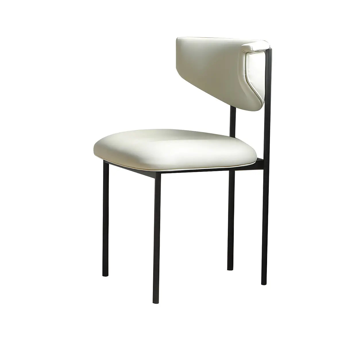 Upholstered Metal Open Low-Back Armless Dining Chair