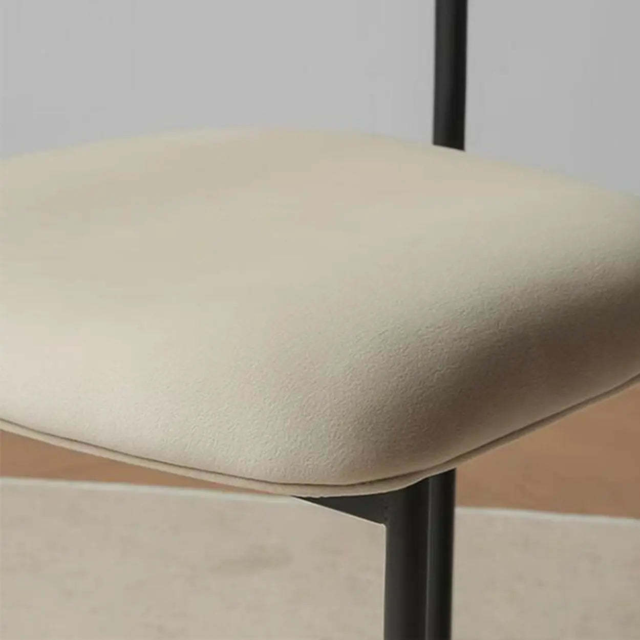 Upholstered Metal Open Low-Back Armless Dining Chair