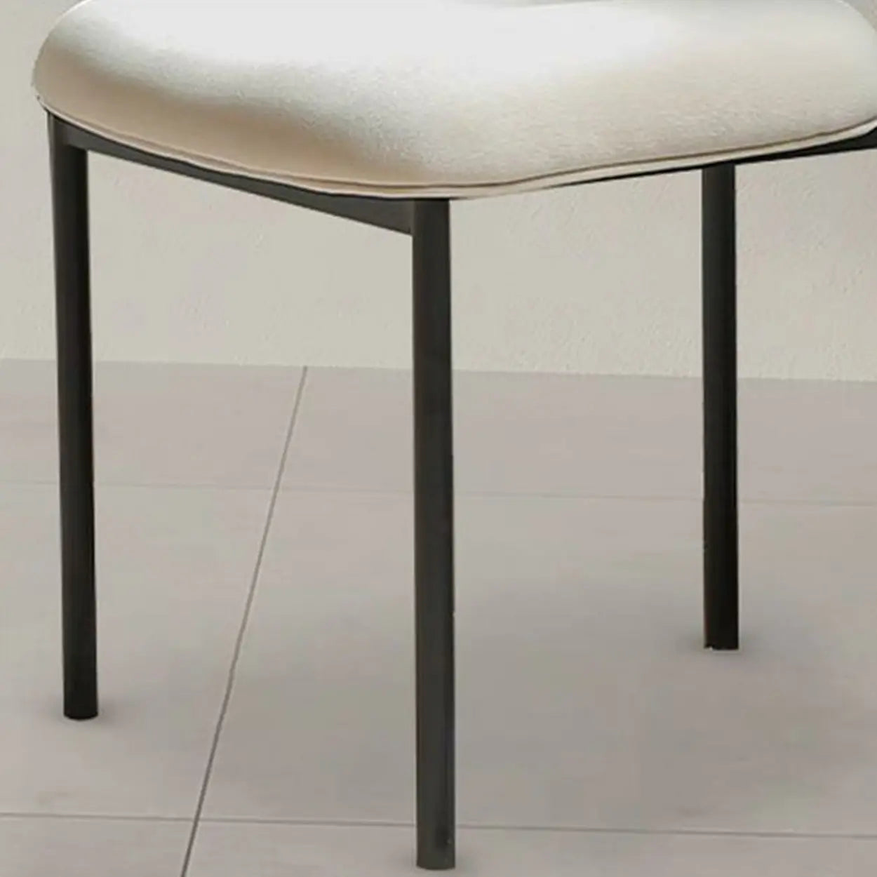 Upholstered Metal Open Low-Back Armless Dining Chair