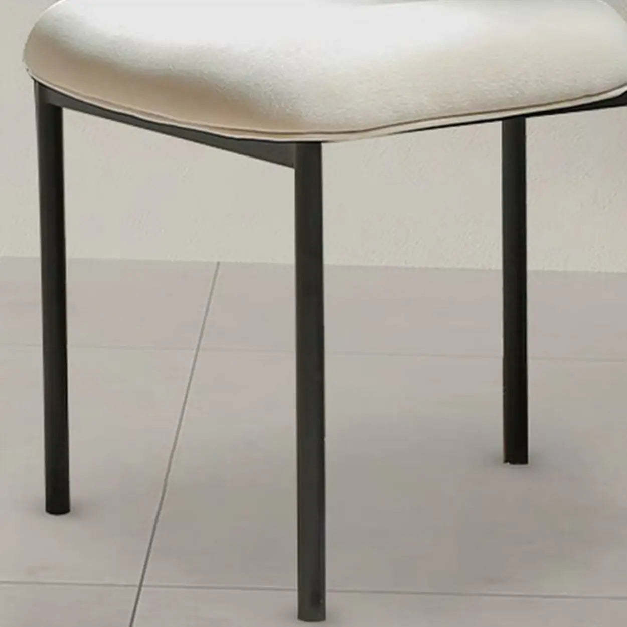 Upholstered Metal Open Low-Back Armless Dining Chair