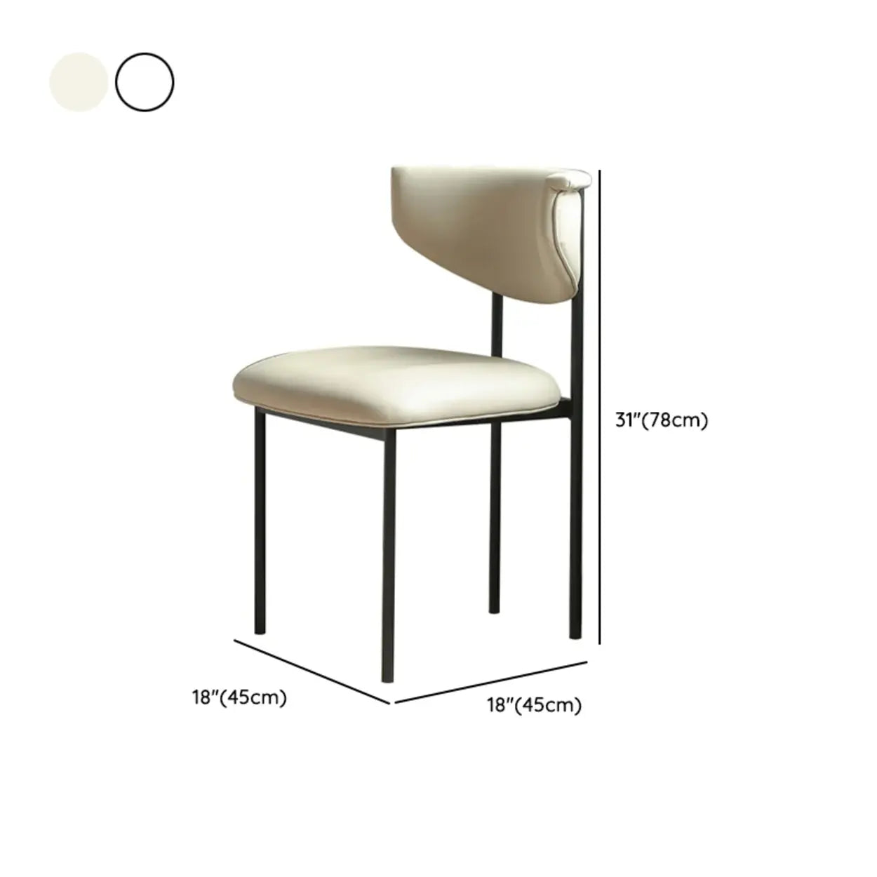 Upholstered Metal Open Low-Back Armless Dining Chair
