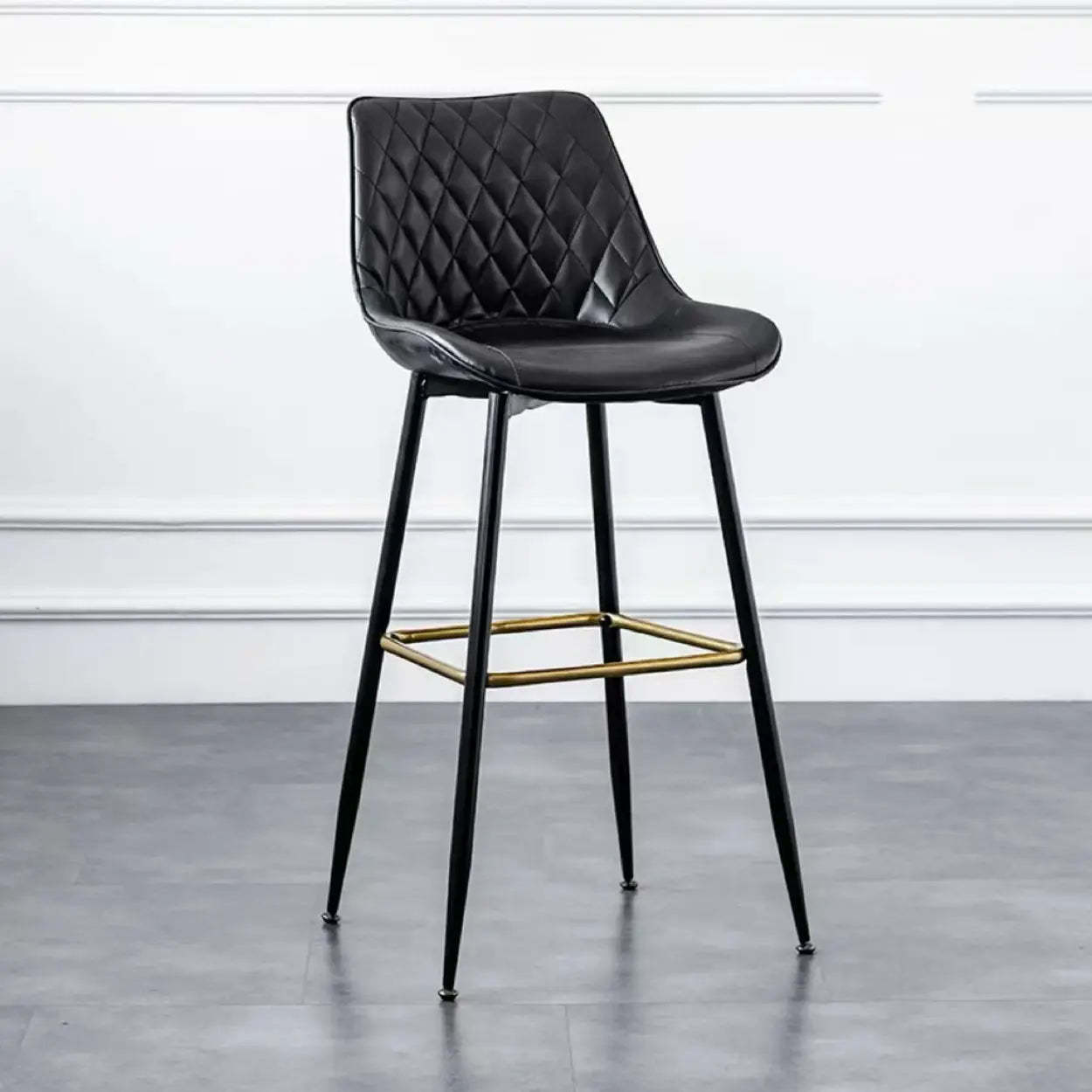 Modern legs upholstered bar & counter stools in metal leather