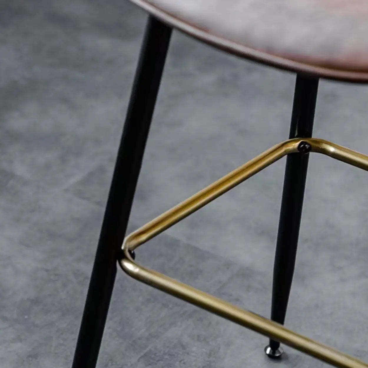 Upholstered Modern Back Bar Stool with Metal Legs