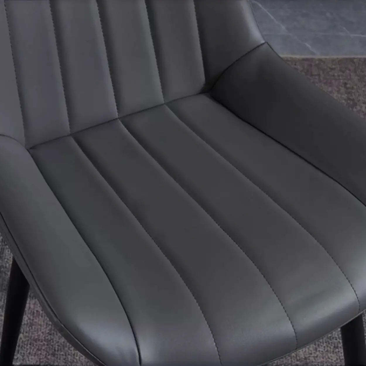Upholstered Modern Leather Padded Dining Chair