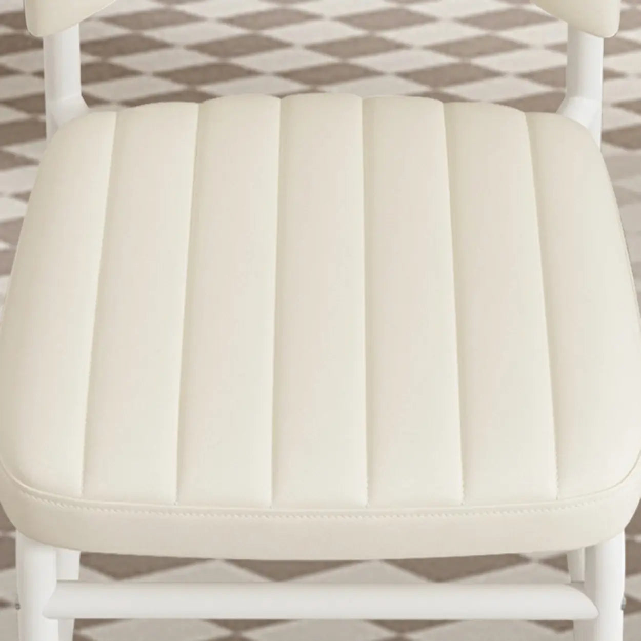 Upholstered Low Back Metal Dining Chair — Coffee / Silver