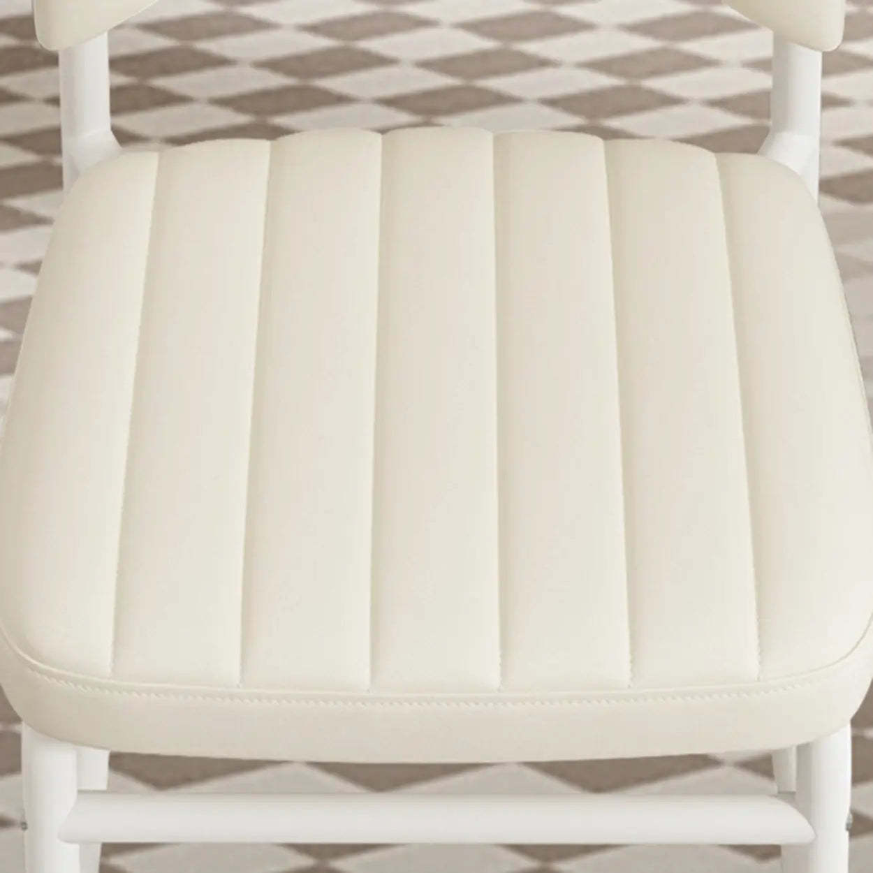 Upholstered Low Back Metal Dining Chair — Coffee / Silver