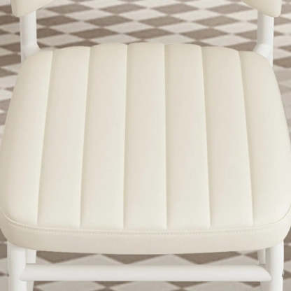Upholstered Low Back Metal Dining Chair — Coffee / Silver
