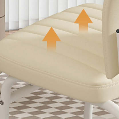 Upholstered Low Back Metal Dining Chair
