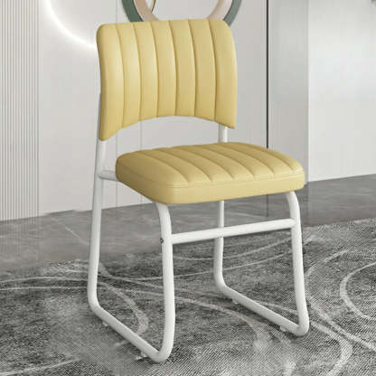 Upholstered Low Back Metal Dining Chair