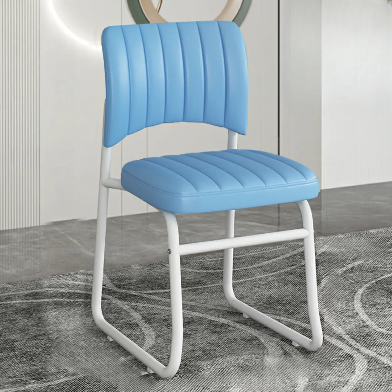 Upholstered Low Back Metal Dining Chair