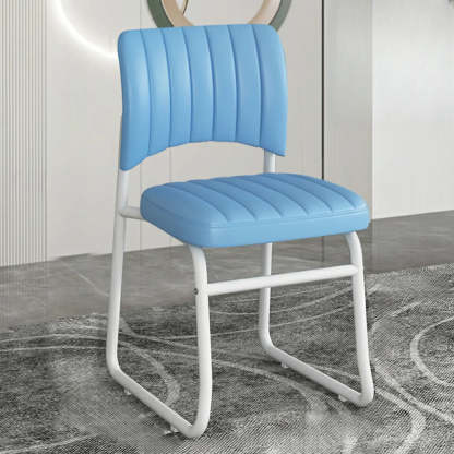 Upholstered Low Back Metal Dining Chair