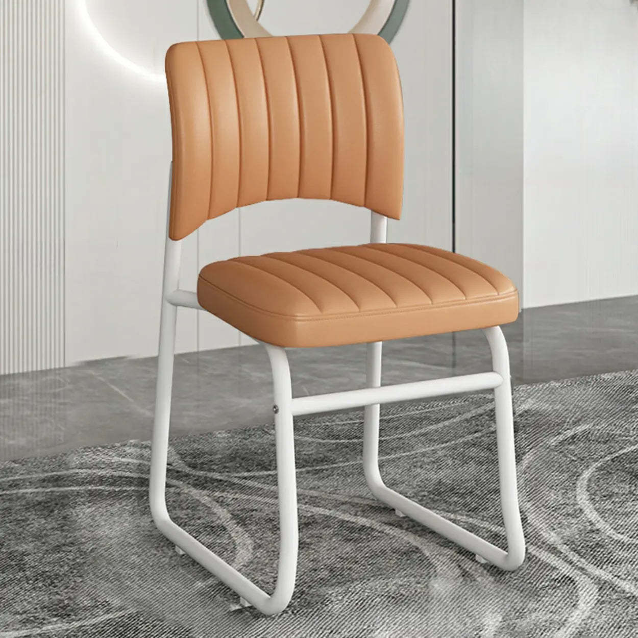 Upholstered Low Back Metal Dining Chair