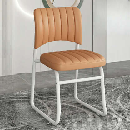 Upholstered Low Back Metal Dining Chair