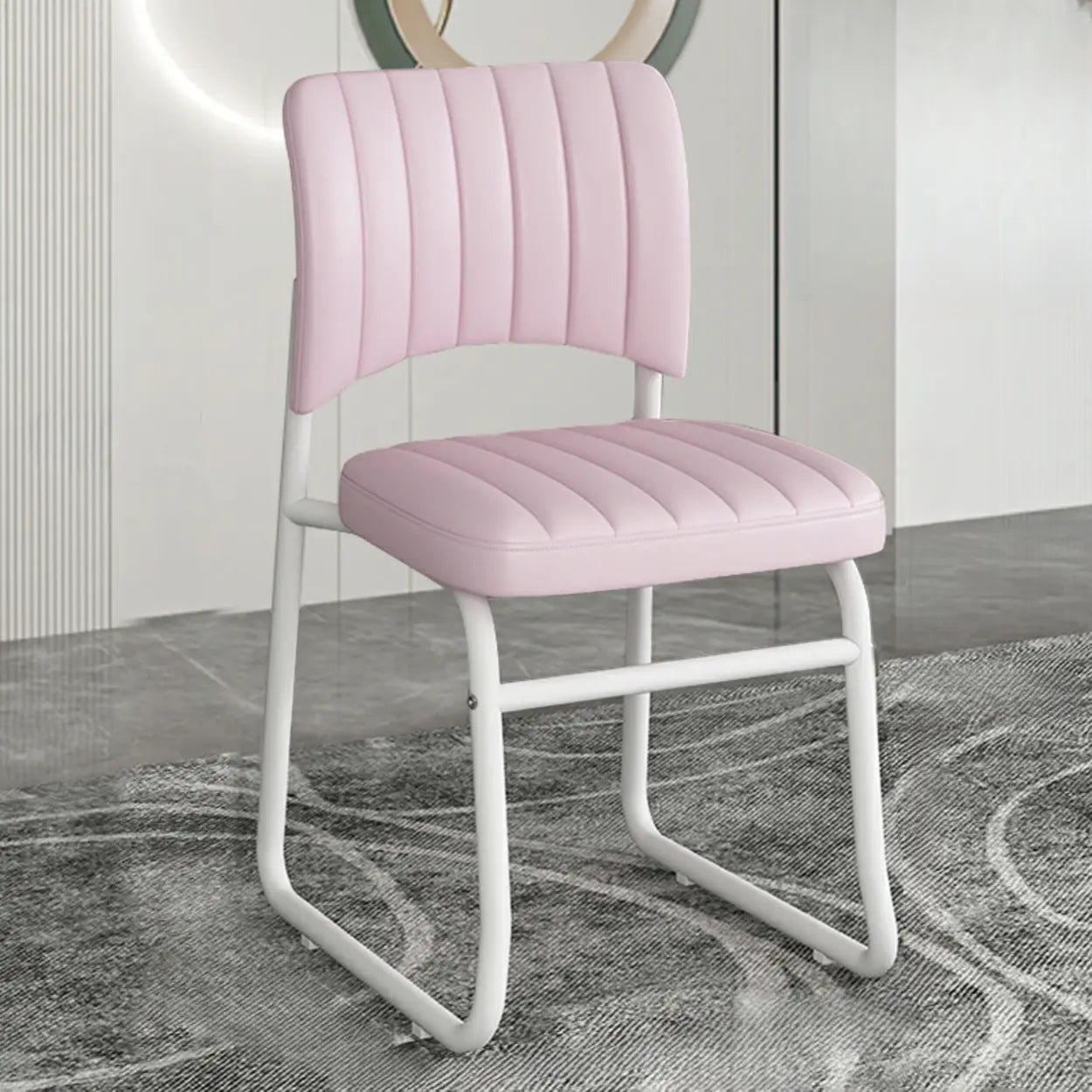 Upholstered Low Back Metal Dining Chair