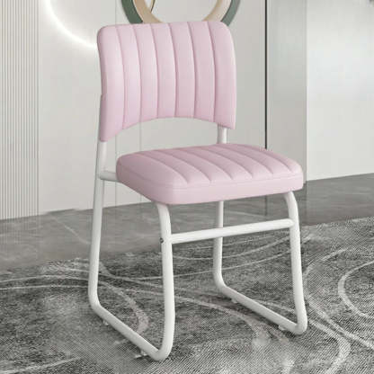 Upholstered Low Back Metal Dining Chair