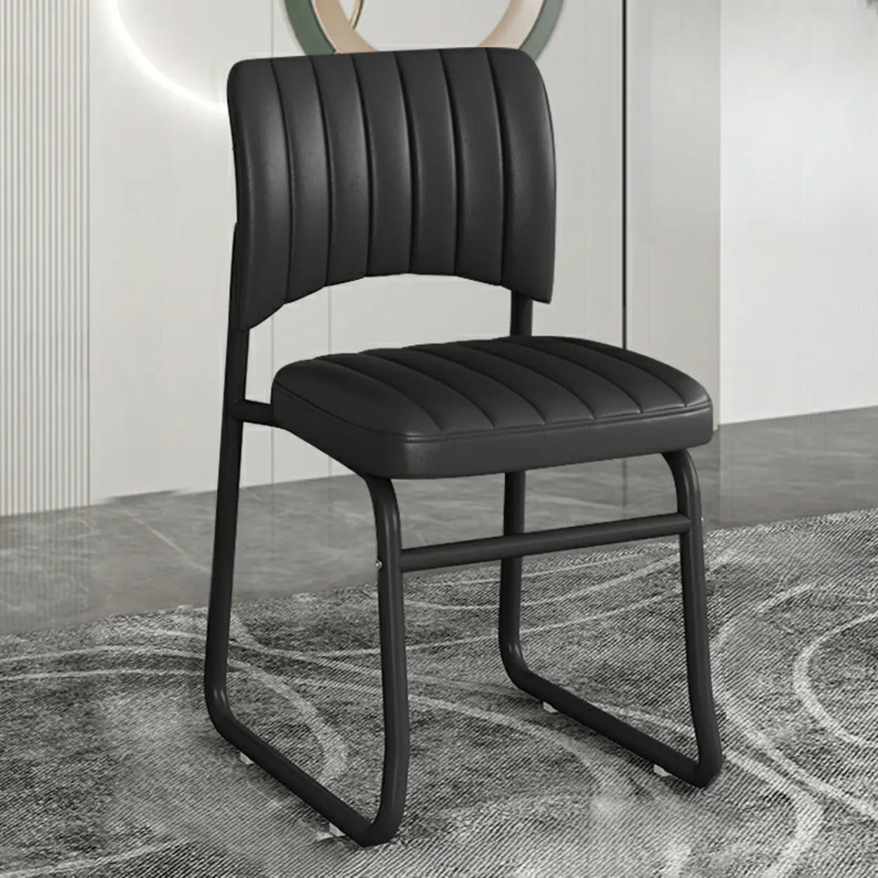 Upholstered Low Back Metal Dining Chair
