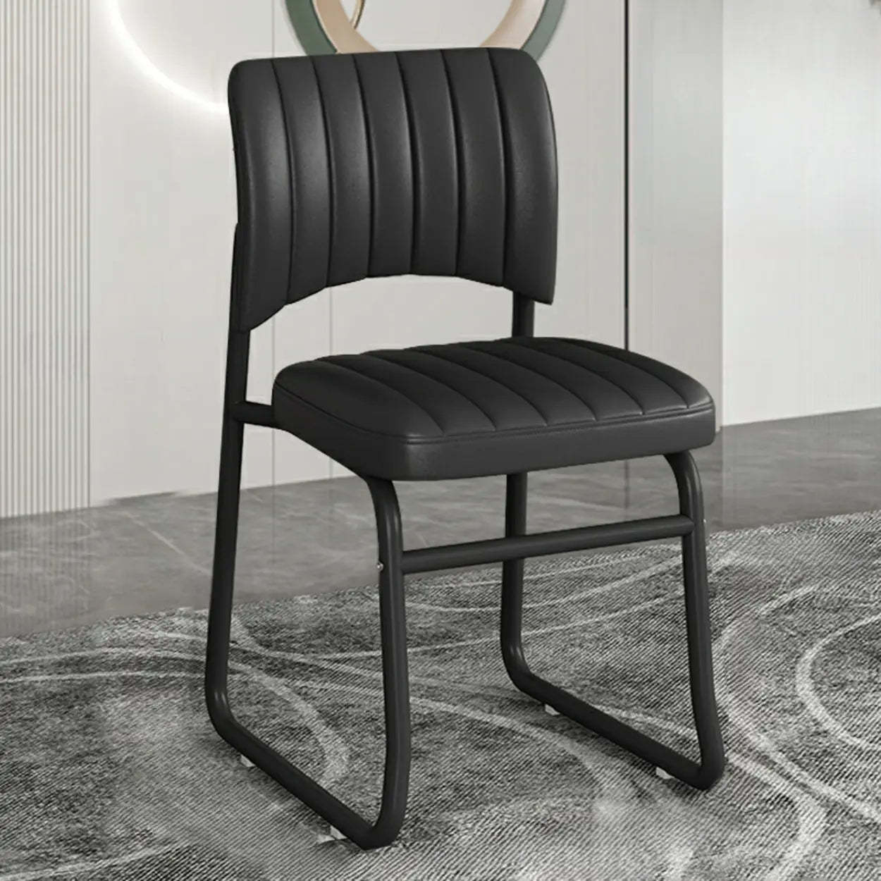 Upholstered Low Back Metal Dining Chair