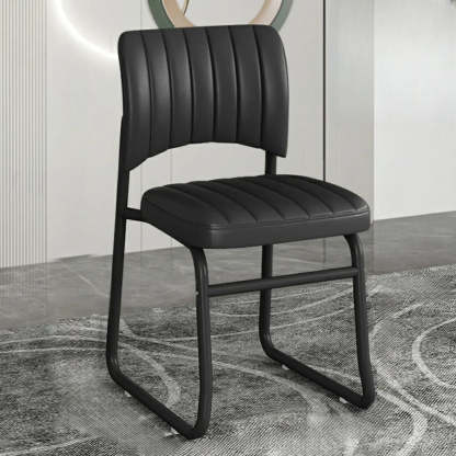 Upholstered Low Back Metal Dining Chair