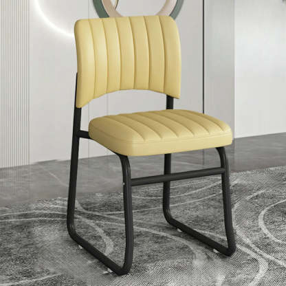 Upholstered Low Back Metal Dining Chair