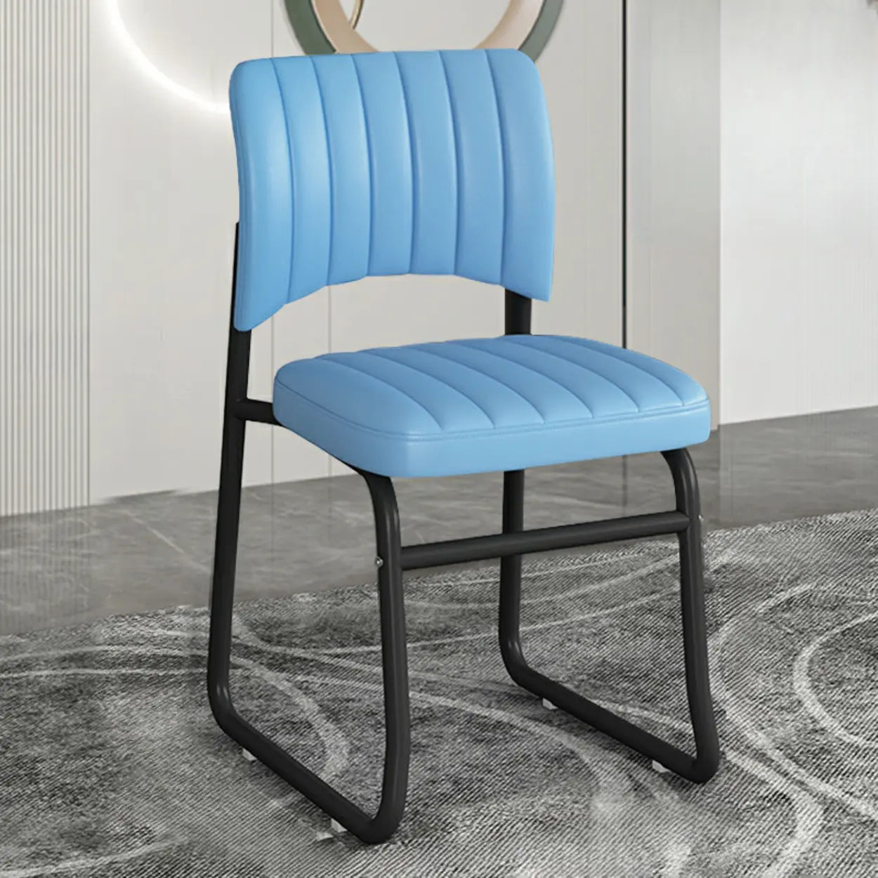 Upholstered Low Back Metal Dining Chair