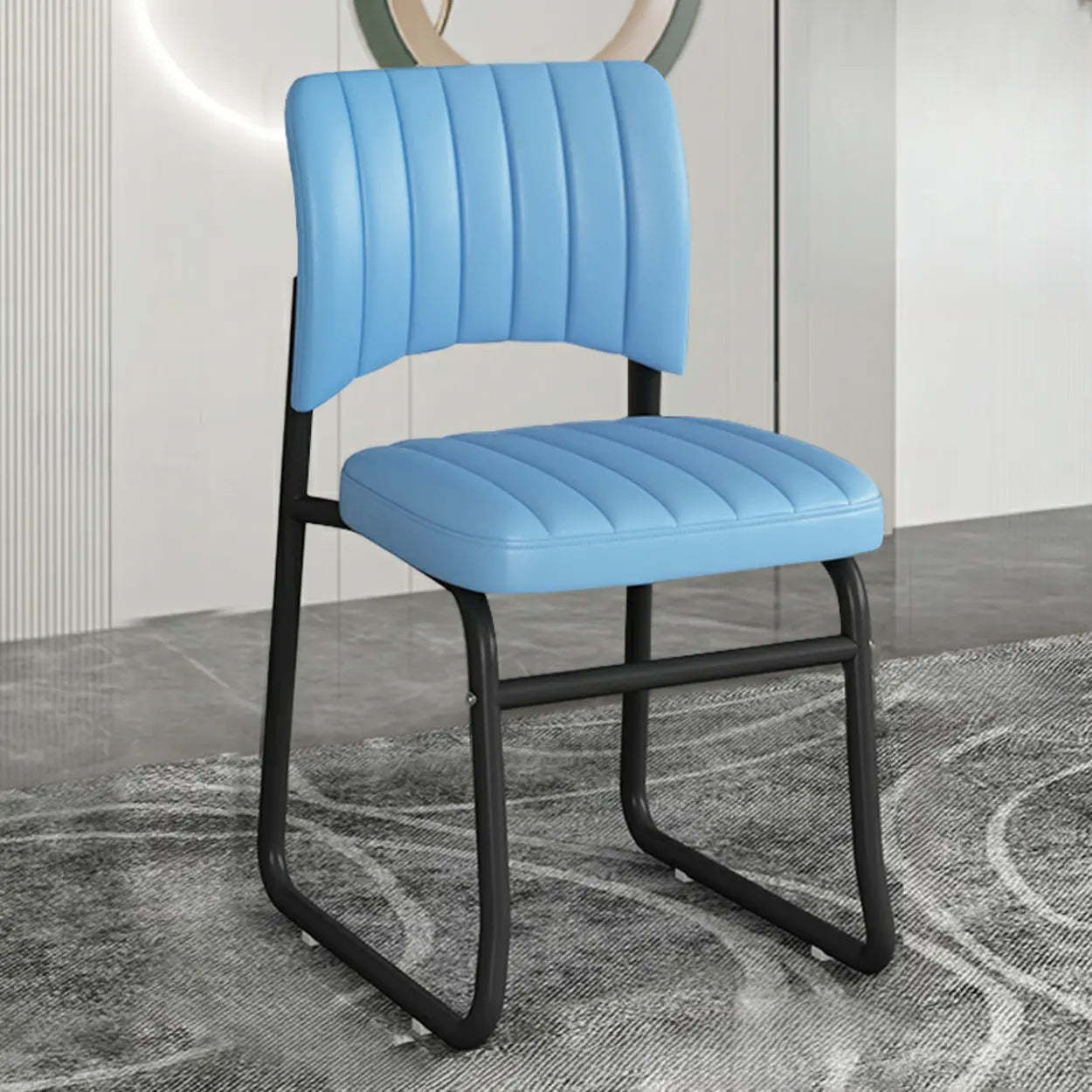 Upholstered Low Back Metal Dining Chair