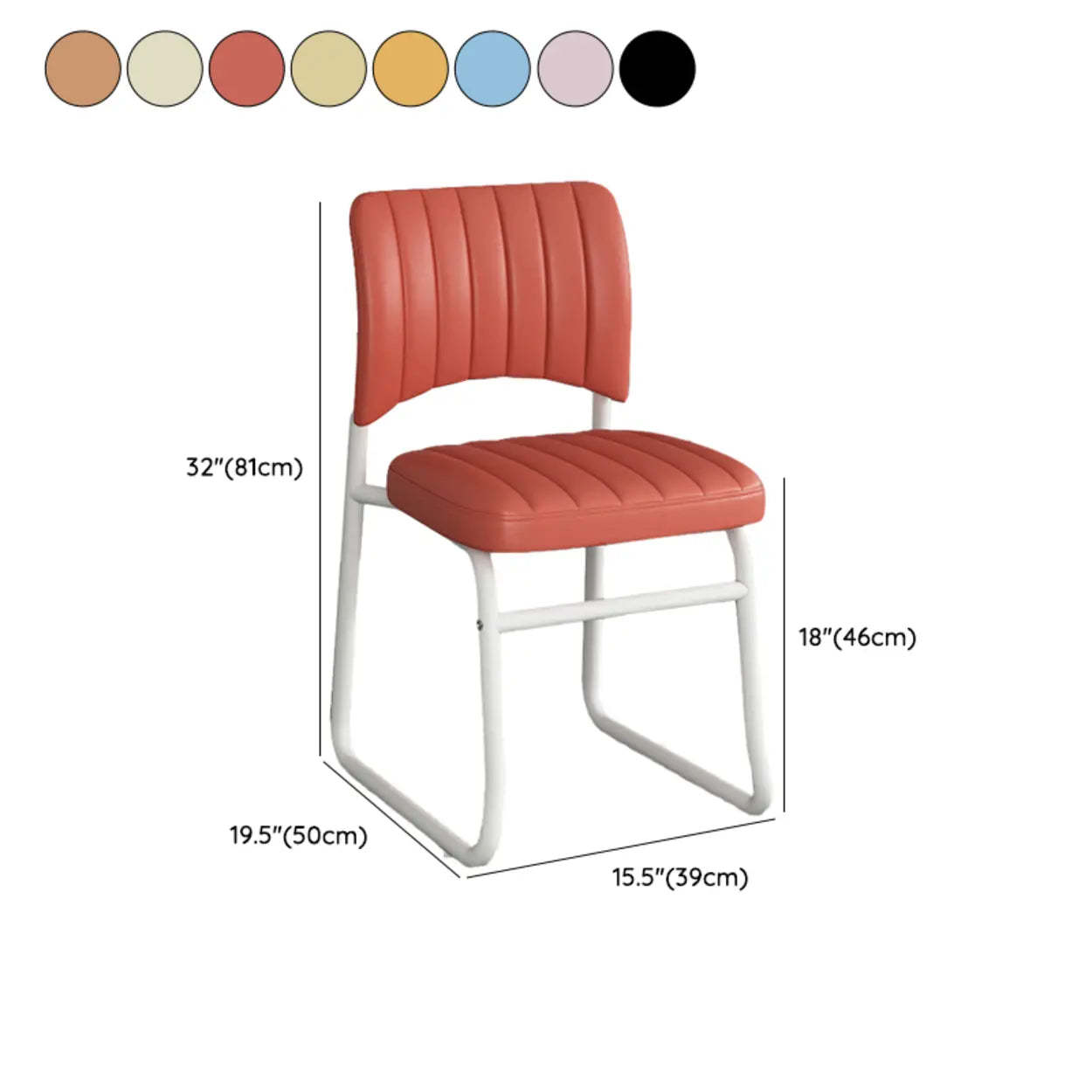 Upholstered Low Back Metal Dining Chair