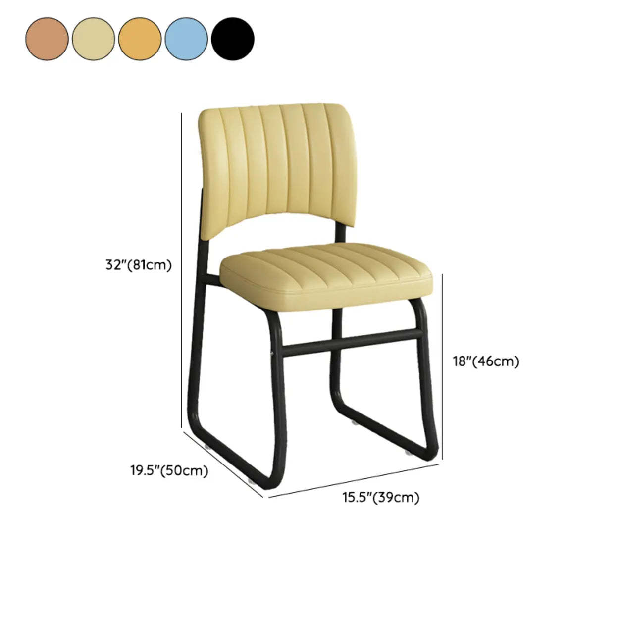 Upholstered Low Back Metal Dining Chair