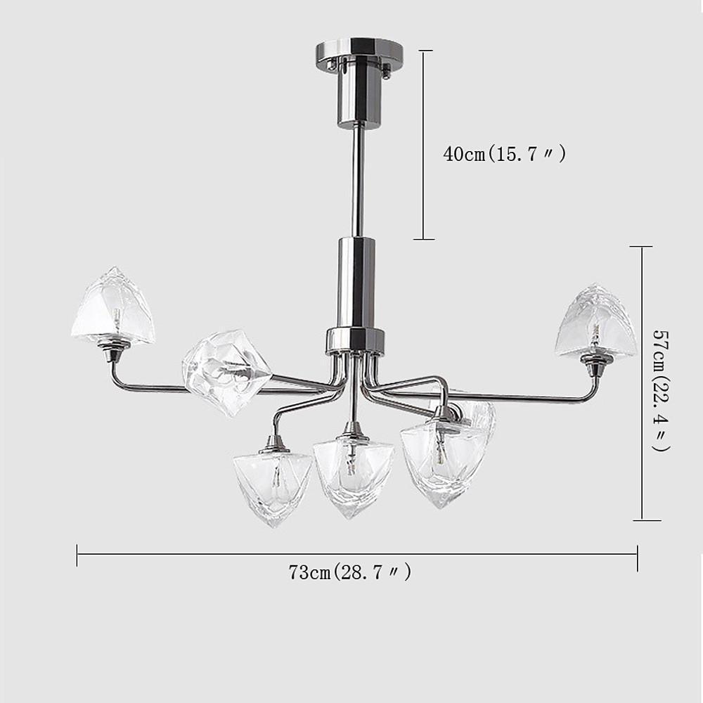 Mini Sputnik Metal Glass LED Living Room Chandelier, 7-Bulb