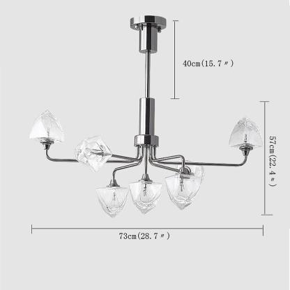 Mini Sputnik Metal Glass LED Living Room Chandelier, 7-Bulb