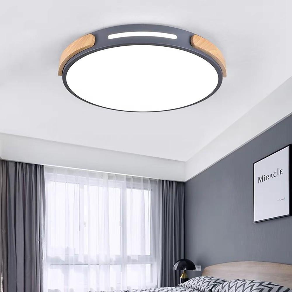 Minimalist Round LED Modern Flush Mount Ceiling Light — Black