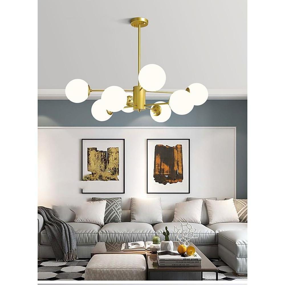 Globe Cluster Pendant Light Metal Glass LED Living Room Ceiling Lights-Lighom