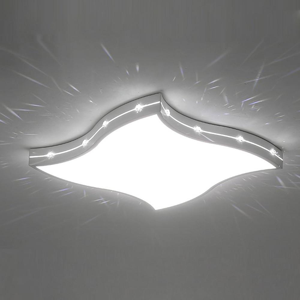 Waved Square Modern Crystal Flush Mount Light LED Baby Kids Bedroom Ceiling Lights-Lighom
