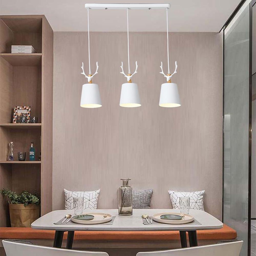 Lighom 3-light country metal pendant lighting for kitchen — Matte Black