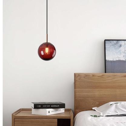Ball Metal Glass LED Pendant Light — Gray