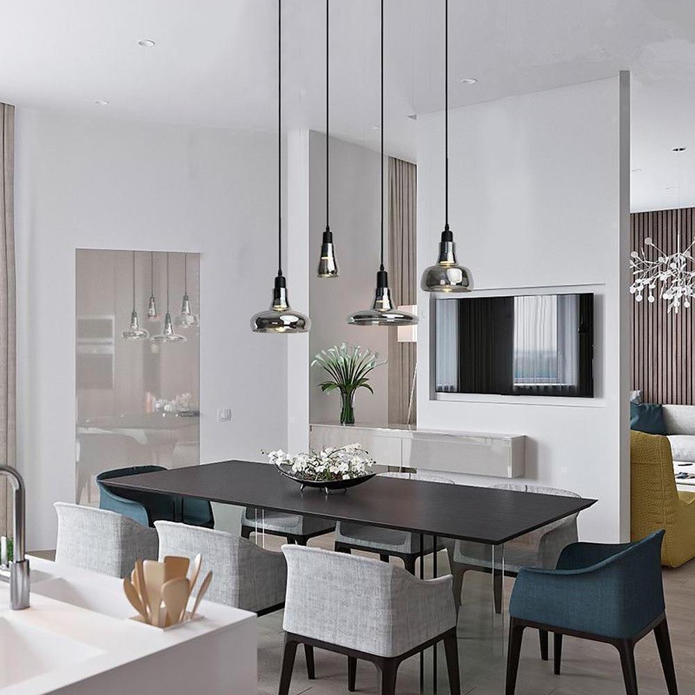 Circular Glass Nordic Industrial Pendant
