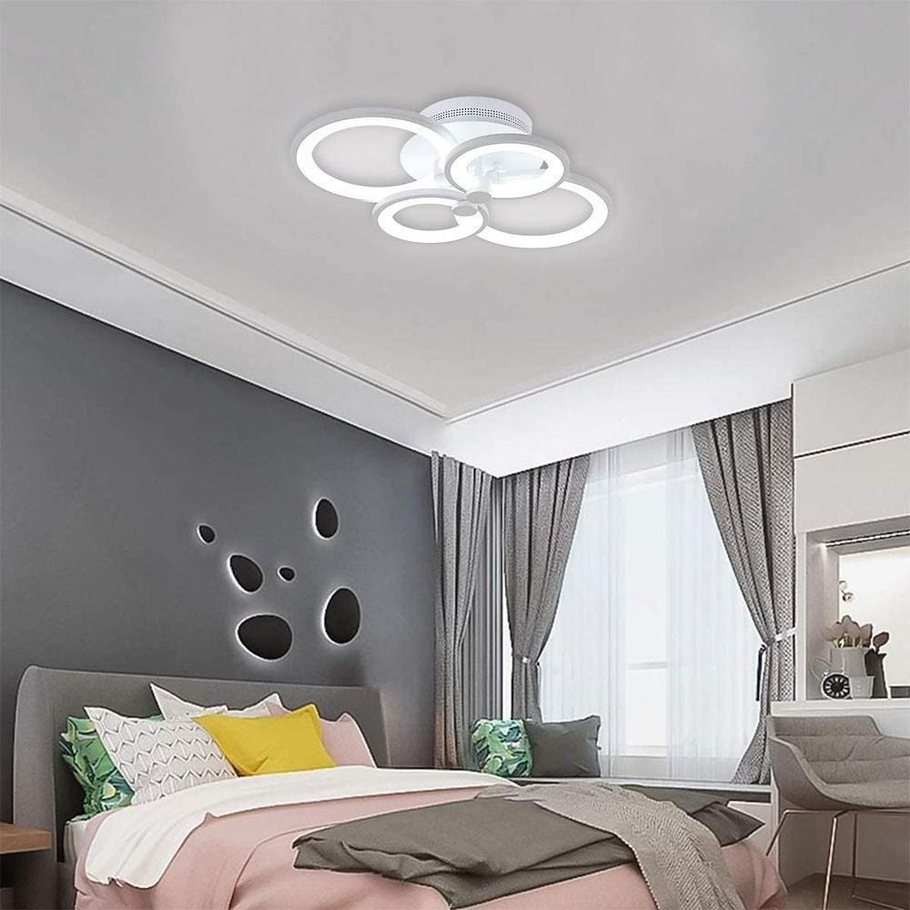 Elegant Semi Flush Mount Ceiling Lights with Unique Overlapping Rings-Lighom