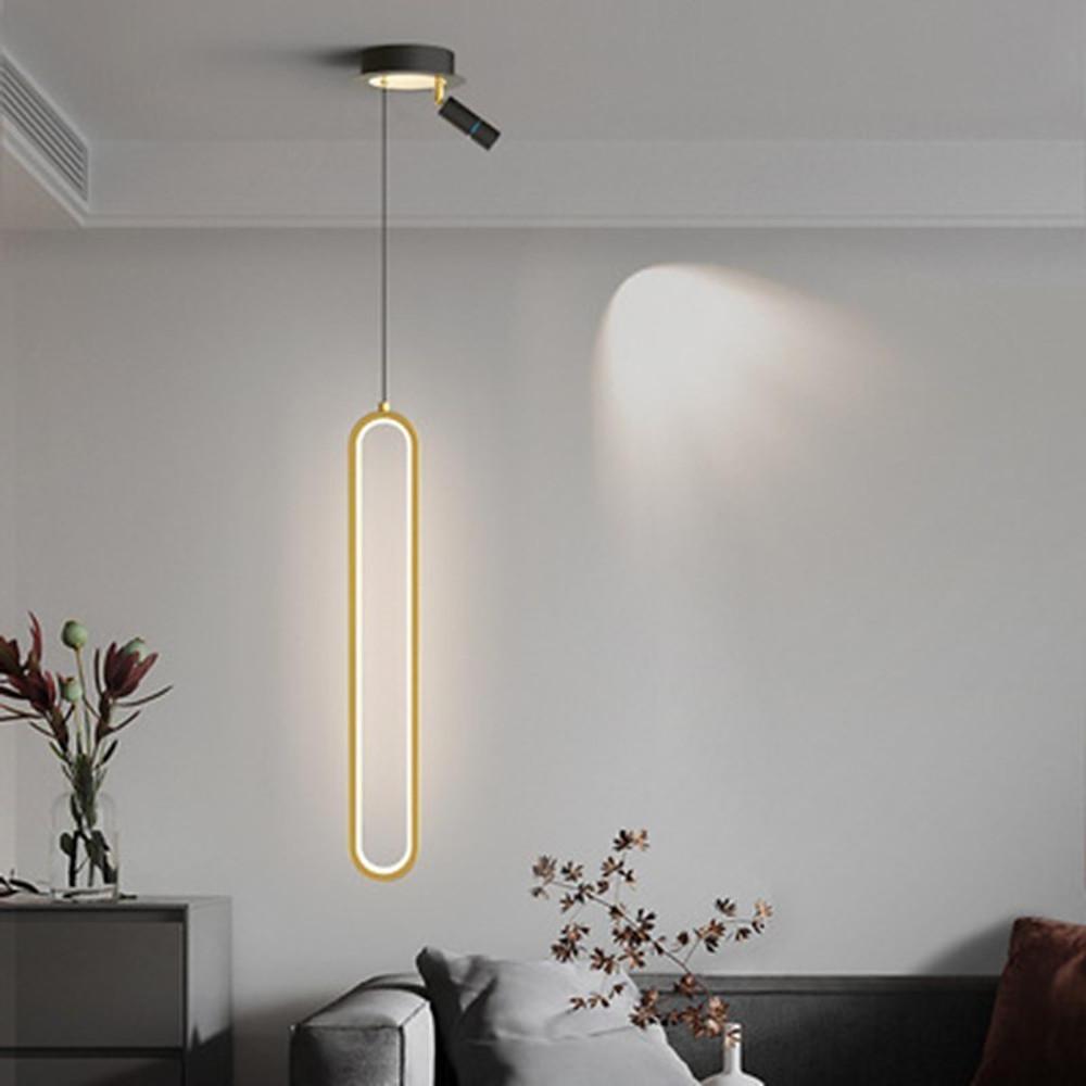 Rounded Rectangular LED Modern Pendant Light Hanging Lamp Island Lights-Lighom