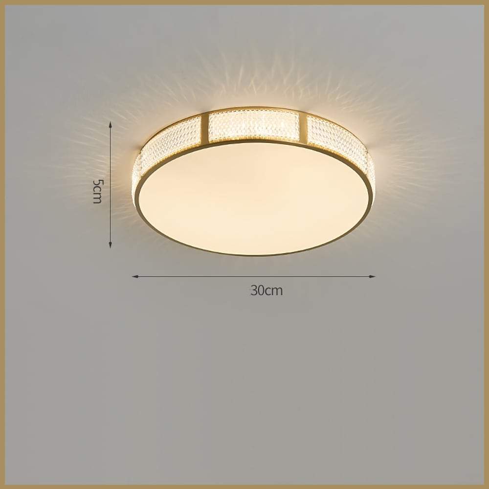 Circular Copper Acrylic LED Nordic Flush Mount Light