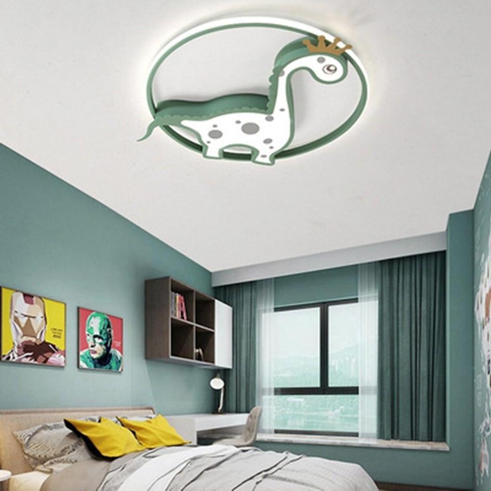 Circle Dinosaur Novelty LED Flush Mount Ceiling Light Baby Kids Lights for Bedroom-Lighom