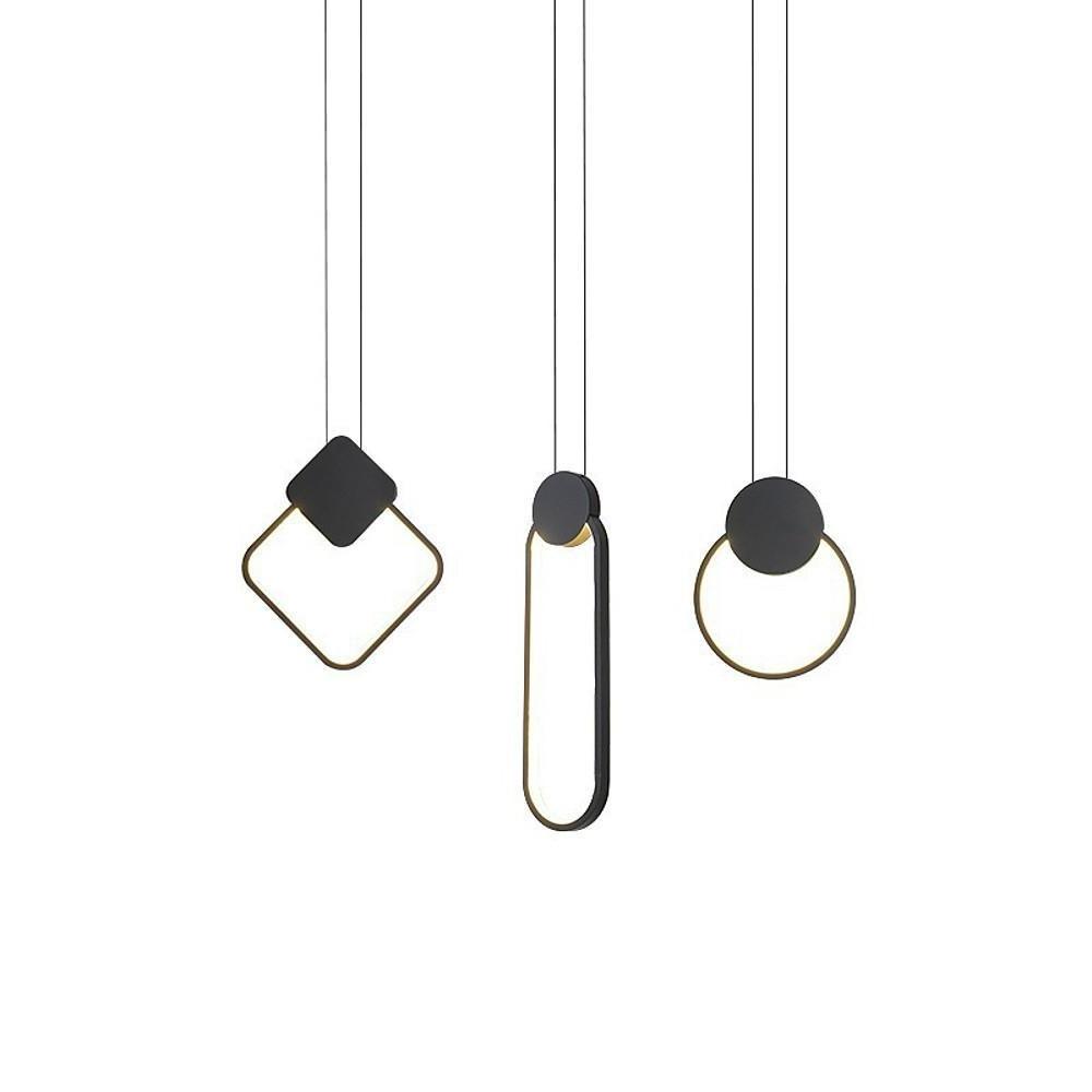 Geometric LED Black Modern Pendant Ceiling Lamp
