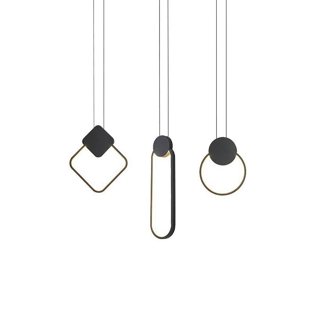 Geometric LED Black Modern Pendant Ceiling Lamp