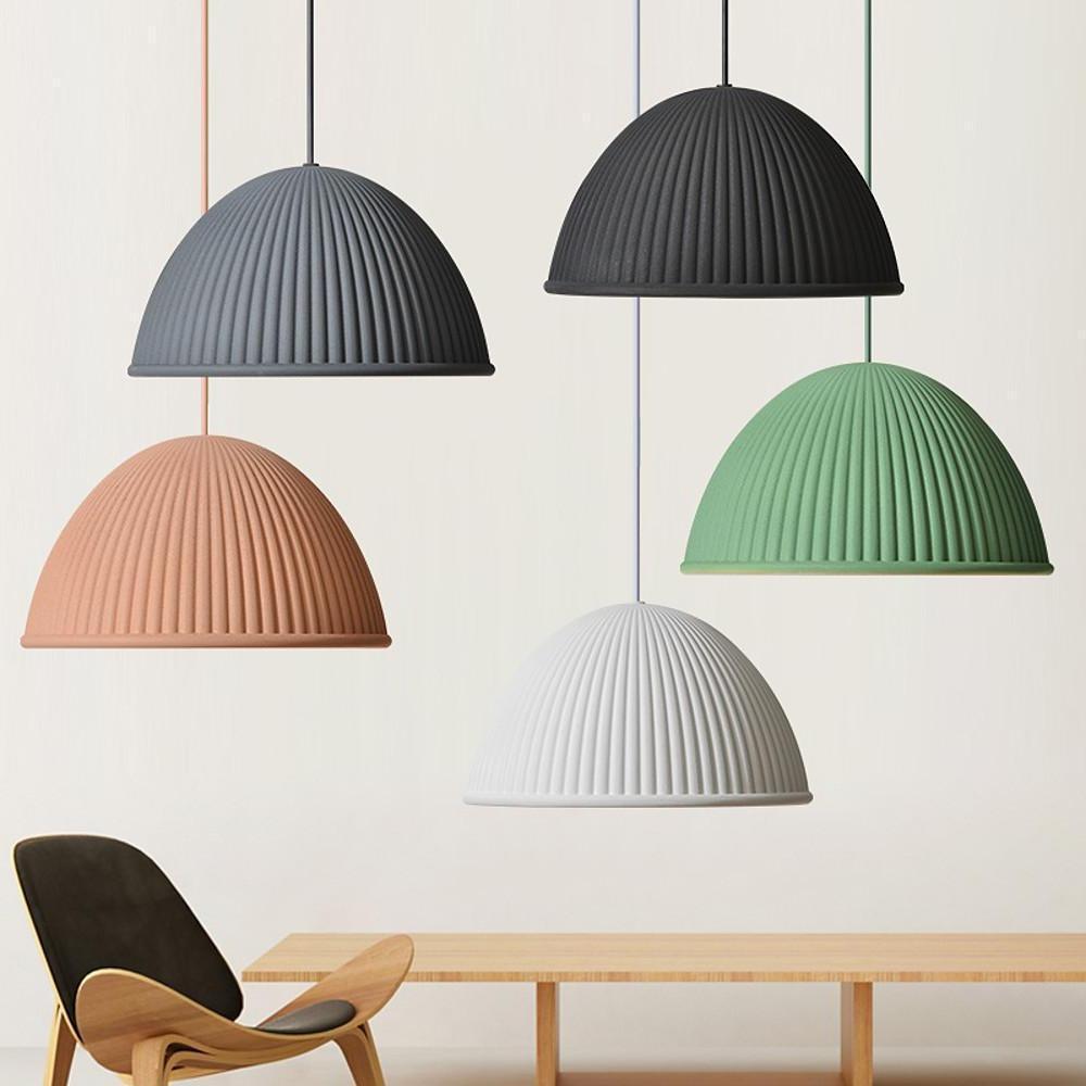 Inverted Cup Design Industrial Pendant Lighting LED Glass Metal Cement Ceiling Light-Lighom