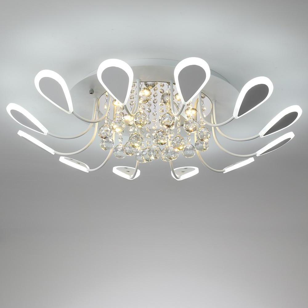 Creative Flower Shaped Dimmable LED Crystal Modern Ceiling Lights-Lighom